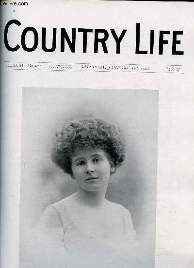 Country Life vol.XXIII n577 saturday january 25th 1908 - Our portrait illustration The Hon.Mrs John Coke - the science of chicken-rearing - country notes - the library of trinity College Dublin (illustrated) - a book of the week - from the farms etc.