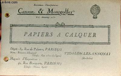 Canson & Montgolfier - Papiers a calquer.
