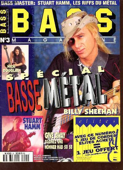 Bass Magazine n3 spcial basse mtal - Salon 95 les hauts de la basse - bass news - Stuart Hamm - Billy Sheehan - Lemmy - Rex - Dave Ellefson - Nick Douglas - visite d'usine Ampeg - bass traffics comment entretenir modifier et customiser sa basse etc.