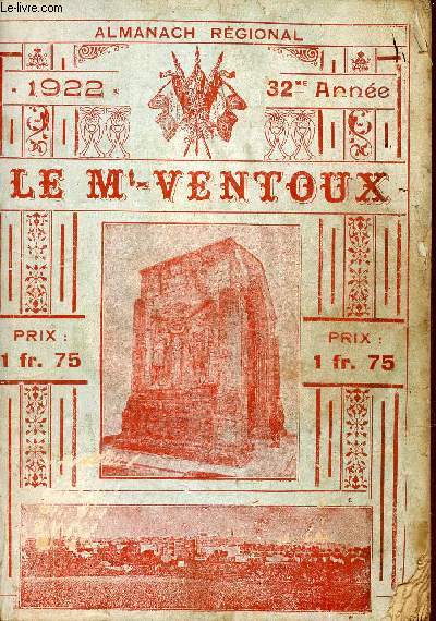 Almanach rgional le Mont-Ventoux - 1922 - 32me anne.