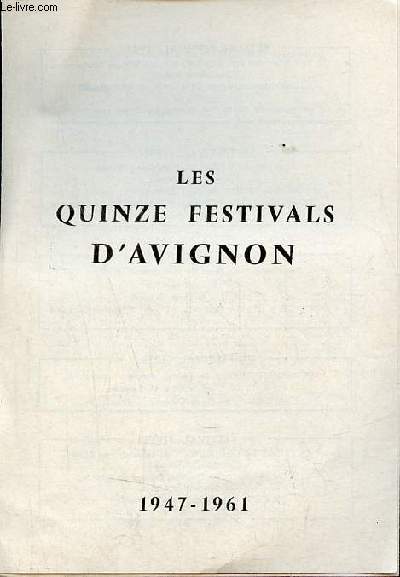 Un programme dpliant : Les quinze festivals d'Avignon 1947-1961.
