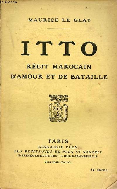 Itto rcit marocain d'amour et de bataille - 14e dition.