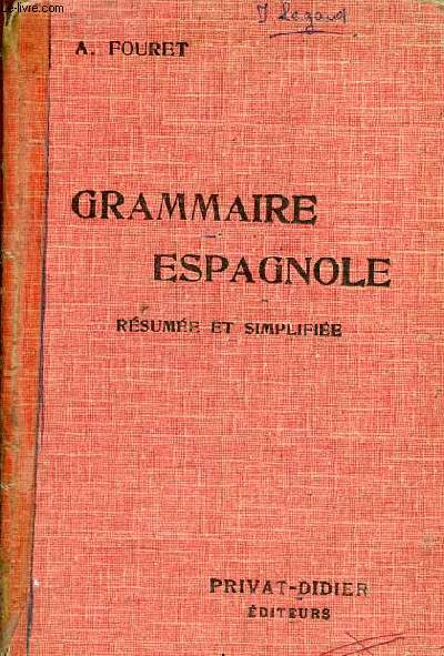 Grammaire espagnole rsume et simplifie.