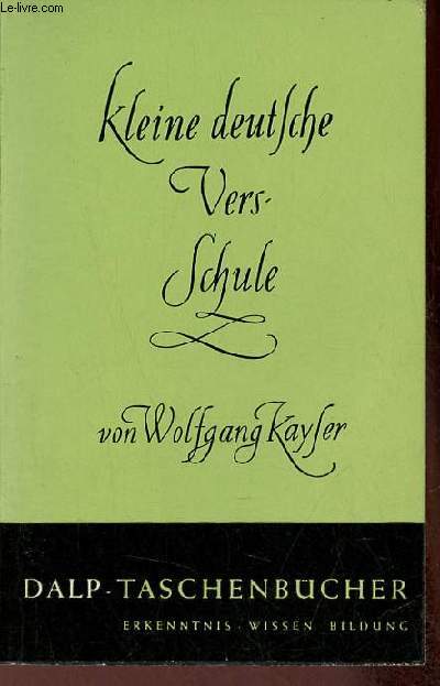Kleine deutsche versschule - Neunte Auflage - Dalp-taschenbcher band 306.