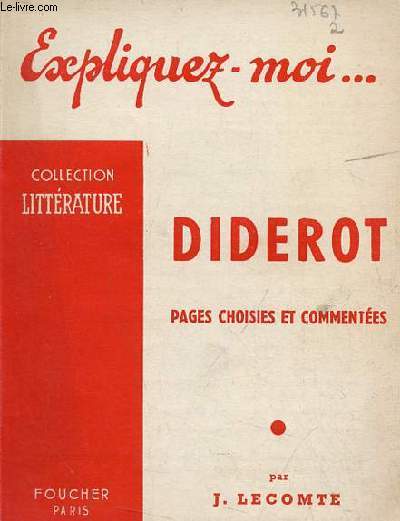 Diderot pages choisies et commentes - Collection littrature.