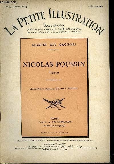 La petite illustration - nouvelle srie n 264 - roman n 113 - Nicolas Poussin par Jacques des Gachons