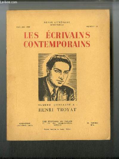 Les crivains contemporains n 18 - Henri Troyat par Henri Clouard, L'araigne, Pouchkine, Amlie