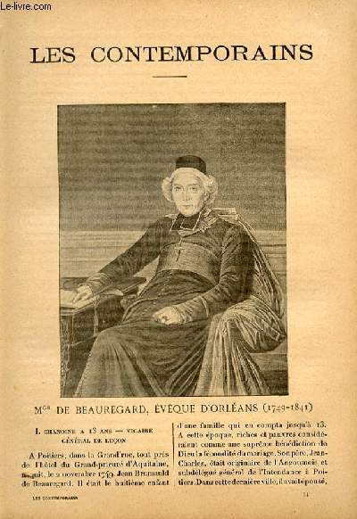 Mgr de Beauregard, vque d'Orlans (1749-1841). LES CONTEMPORAINS N34