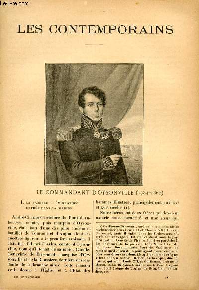 Le commandant d'Oysonville (1784-1862). LES CONTEMPORAINS N89