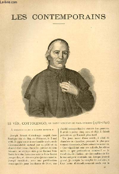 Le Vn. Cottolengo, le Saint Vincent de Paul italien (1786-1842). LES CONTEMPORAINS N90