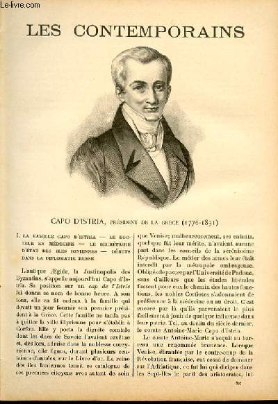 Capo d'Istria, prsident de la Grce (1776-1831). LES CONTEMPORAINS N327