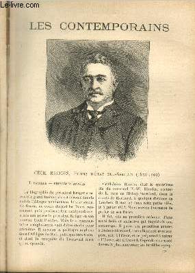 Cecil Rhodes, homme d'tat Sud Africian (1853-1902). LES CONTEMPORAINS N 771