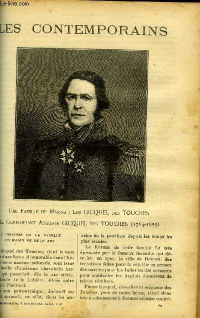Une famille de marins : les Gicquel des Touches - le commandant Auguste Gicquel des Touches (1784-1855). LES CONTEMPORAINS N 817