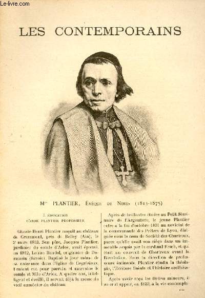 Mgr Plantier, vque de Nmes (1813-1875).