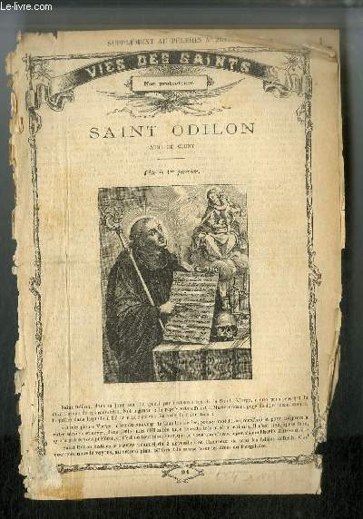 Vies des Saints n 91 - Saint Odilon, abb de Cluny, fte le 1er janvier