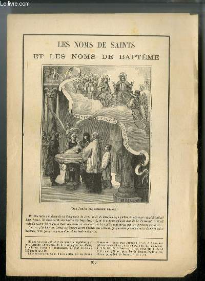 Vies des Saints n 976 - Les noms de saints et les noms de baptme