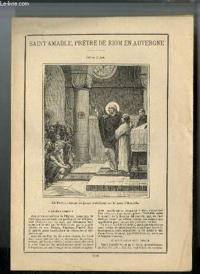 Vies des Saints n 1006 - Saint Amable, prtre de Riom en Auvergne - fte le 11 juin
