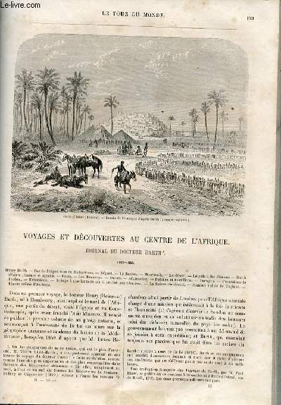 Le tour du monde - nouveau journal des voyages - livraison n039, 40 et 41 - voyages et dcouvertes au centre de l'Afrique - journal du docteur Barth (1849-1855).