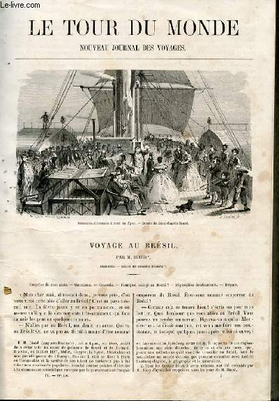 Le tour du monde - nouveau journal des voyages - livraison n079, 80 et 81 - voyage au Brsil par M. Biard (1858-1859).