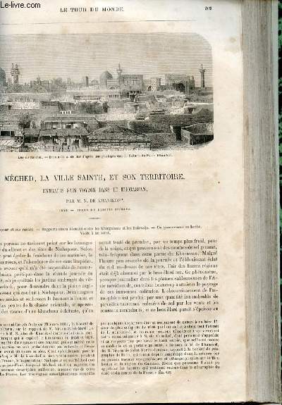 Le tour du monde - nouveau journal des voyages - livraison n096 - Mched, la ville sainte et son territoire - extraits d'un voyage dans le Khorassan par De Khanikof (1858).