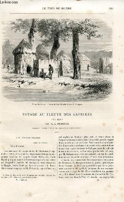 Le tour du monde - nouveau journal des voyages - livraison n129 - voyage au fleuve des gazelles (Nil Blanc) par A; Bolognesi (1856-1857).