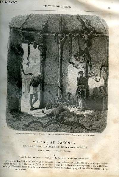 Le tour du monde - nouveau journal des voyages - livraison n161,162 et 163 - Voyage au Dahomey par le docteur Rpin, ex-chirurgien de la Marine Impriale (1860).