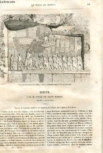 Le tour du monde - nouveau journal des voyages - livraison n176 et 177 - Ninive par Vivien de Saint MArtin (1844-1860).