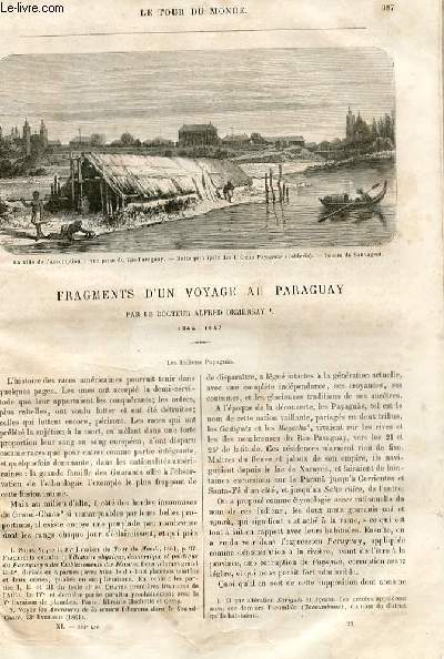 Le tour du monde - nouveau journal des voyages - livraison n283 - fragments d'un voyage au Paraguay par le docteur Alfred Demersay (1844-1847).