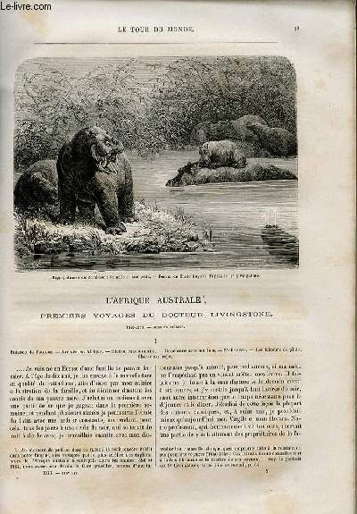 Le tour du monde - nouveau journal des voyages - livraison n316 et 317 - l'Afrique australe , premiers voyages du docteur Livingstone (1840-1856).
