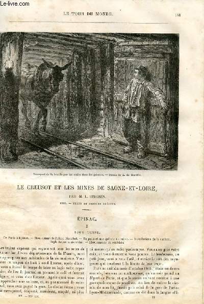 Le tour du monde - nouveau journal des voyages - livraison n376,377 et 378 - Le Creusot et les mines de Saone et Loire par L. simonin (1865).