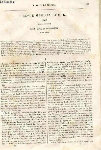 Le tour du monde - nouveau journal des voyages - Revue gographique par Vivien de St Martin - 1867 (premier semestre).