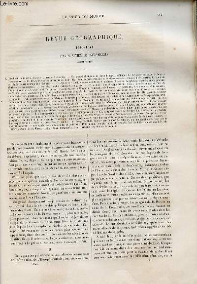 Le tour du monde - nouveau journal des voyages - Revue gographique de Vivien de St Martin, 1870-1871.
