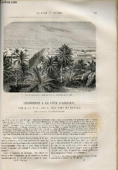 Le tour du monde - nouveau journal des voyages - livraison n593,594 et 595 - Croisires  la cte d'Afrique par le vice amiral Fleuriot de Langle (1868).