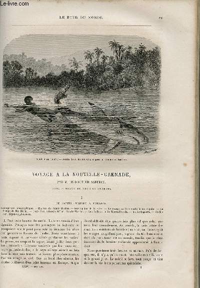 Le tour du monde - nouveau journal des voyages - livraison n605,606,607 et 608 - Voyage  la Nouvelle Grenade par le docteur Saffray (1869).