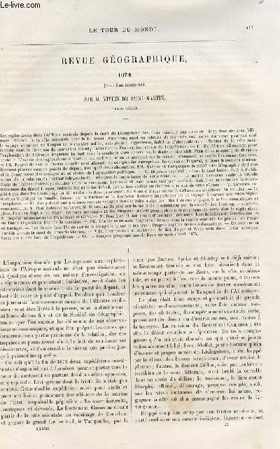 Le tour du monde - nouveau journal des voyages - Revue gographique 1874 - second semestre, par Viven de St Martin.