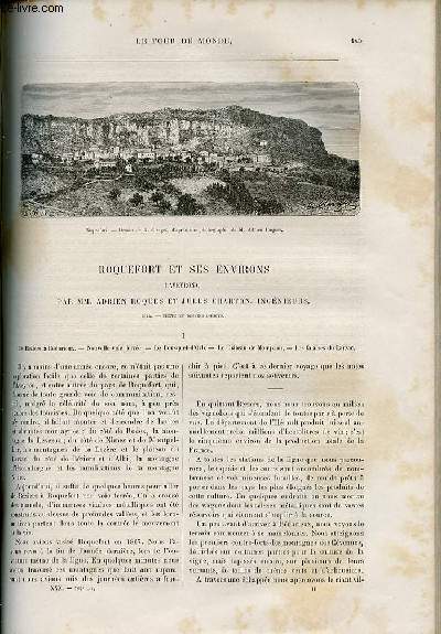 Le tour du monde - nouveau journal des voyages - livraison n765 - Roquefort et ses environs (Aveyron) par Adrien Roques et Julmes Charton, ingnieurs (1874).