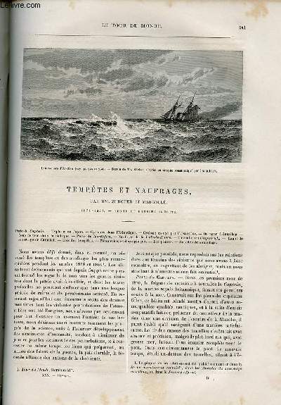 Le tour du monde - nouveau journal des voyages - livraison n771 - temptes et naufrages par Zurcher et Margoll (1870-1874).