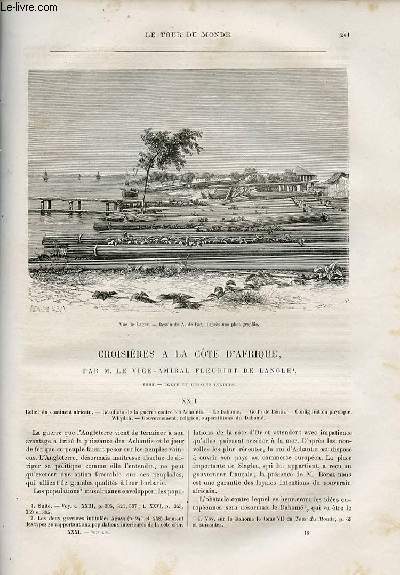 Le tour du monde - nouveau journal des voyages - livraison n797,798,799 et 800 - Croisires  la cte d'Afrique par le vice-amiral Fleuriot de Langle (1868).