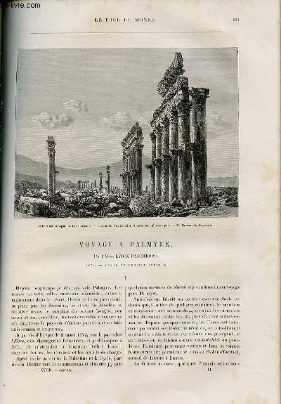 Le tour du monde - nouveau journal des voyages - livraison n845 - Voyage  Palmyre par Mme Lydie Paschkoff (1872).