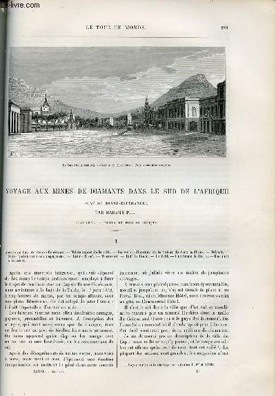 Le tour du monde - nouveau journal des voyages - livraison n931,932 et 933 - Voyage aux mines de diamants dans le sud de l'Afrique (cap de Bonne Esprance) par madame P... (1872-1877).