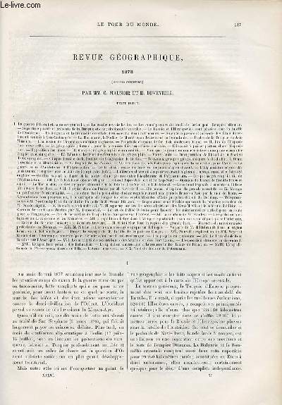 Le tour du monde - nouveau journal des voyages - Revue gographique 1878 (second semestre) par C. Maunoir et H. Duveyrier.