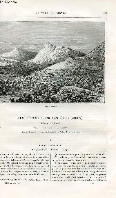 Le tour du monde - nouveau journal des voyages - livraisons n1090 et 1091 - Les mtores (monastres grecs) par De Dre.