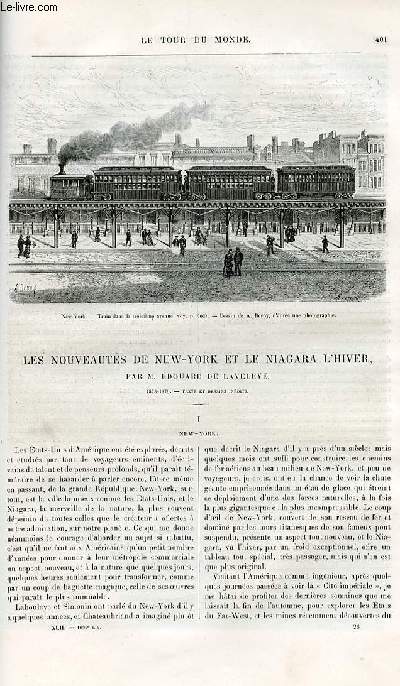 Le tour du monde - nouveau journal des voyages - livraison n1094 - Les nouveauts de New York et le Niagara l'hiver par Edouard De Laveleye.