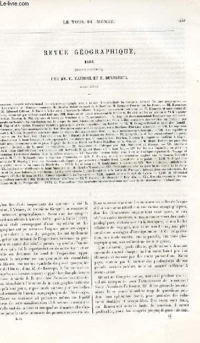 Le tour du monde - nouveau journal des voyages - Revue gographique - 1881 - second semestre par C. MAunoir et Duveyrier.