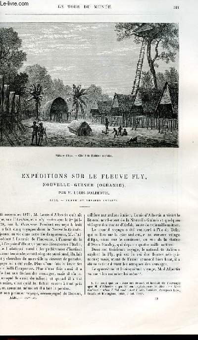 Le tour du monde - nouveau journal des voyages - livraison n1142 - Expditions sur le fleuve Fly, Nouvelle Guine (Ocanie) par Louis d'Albertis.