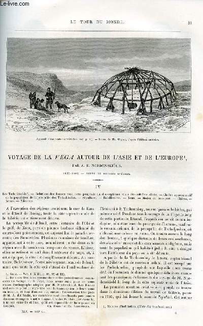 Le tour du monde - nouveau journal des voyages - livraison n1153 et 1154 - Voyage de la Vega autour de l'Asie et de l'Europe par A. E. Nordenskild (1878-1880).