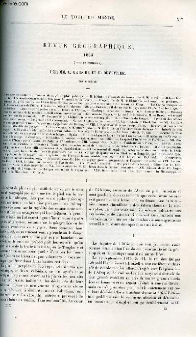 Le tour du monde - nouveau journal des voyages - Revue gographique - 1885 (premier semestre) par Maunoir et Duveyrier.