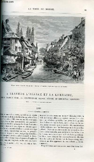 Le tour du monde - nouveau journal des voyages - livraisons n1283, 1284 et 1285 - A travers l'Alsace et Lorraine par Charles Grad de l'institut de France, dput au reichstag allemand.