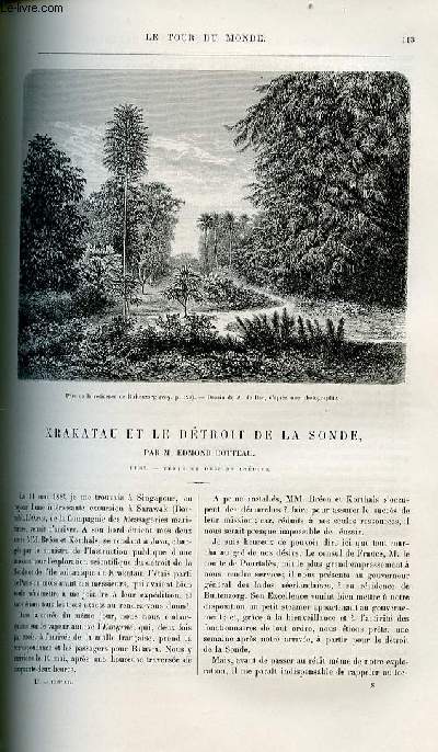 Le tour du monde - nouveau journal des voyages - livraison n1311 - Krakatau et le dtroit de la sonde par Edmond Cotteau (1884).
