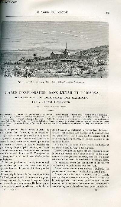 Le tour du monde - nouveau journal des voyages - livraison n1326 6 Voyage d'exploration dans l'Utah et l'Arizona; Kanab et le plateau de Kaibab par Albert Tissandier.